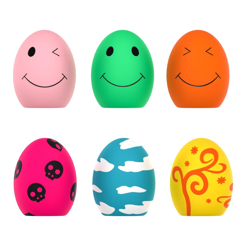 SCHITEC Squeaky Dog Toys, [6 Pack] Puppy Toy Soft Bouncing Egg Balls with Squeaker, Interactive Latex Rubber Pet Ball for Puppies Small Breed - Image 1